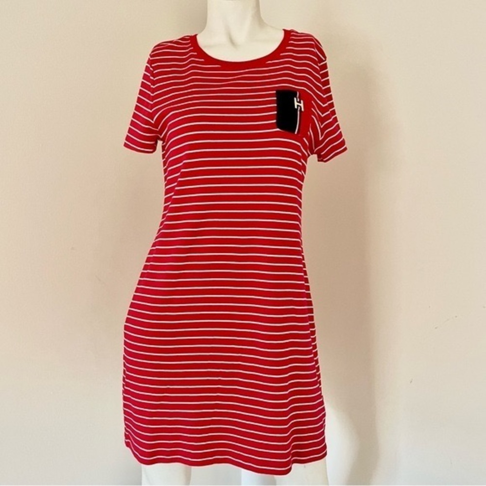 Tommy Hilfiger striped crew neck cotton dress